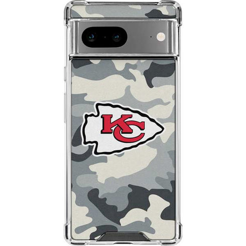 NFL Kansas City Chiefs Camo Google Pixel 7a Clear Case